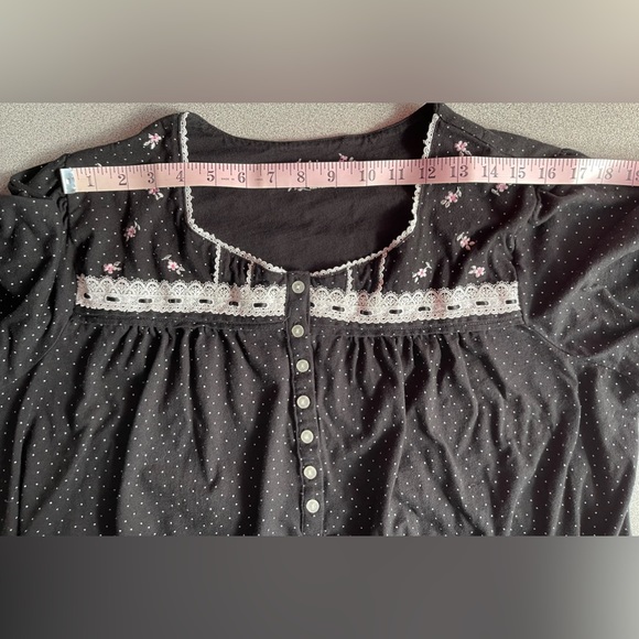 Aria Collection Black White Dotted Cotton Nightdress Size XL - Picture 6 of 9